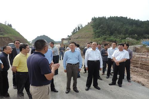 省交通運(yùn)輸廳廳長彭琳調(diào)研公司遂西高速公路建設(shè)